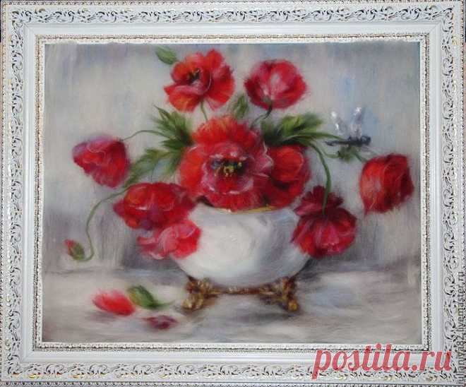 Живопись шерстью. Картина ПОДСОЛНУХИ.