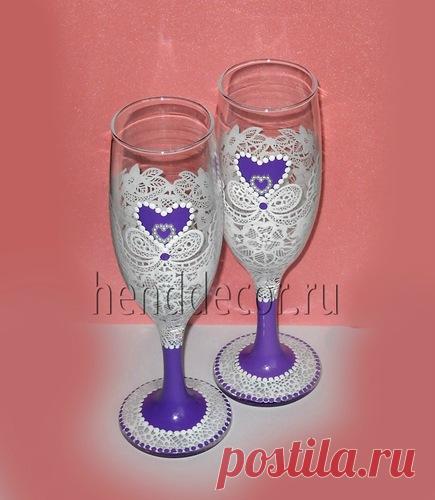 Свадебные бокалы и ваза - Калейдоскоп декора