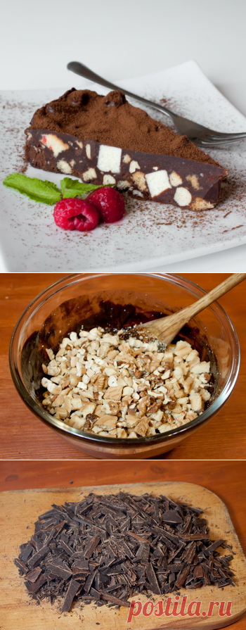 Ленивый шоколадный торт с печеньем