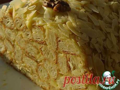 Миндальное полено из слоеного теста - кулинарный рецепт