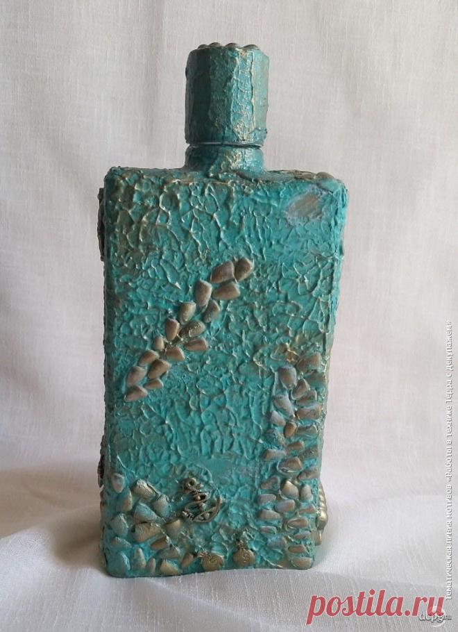 Декупаж - Сайт любителей декупажа - DCPG.RU | Терра с декупажем №9: Бутылка «Русалка»