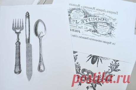 Полотенца с винтажными изображениями. Два варианта переноса изображения на ткань. Мастер-классы