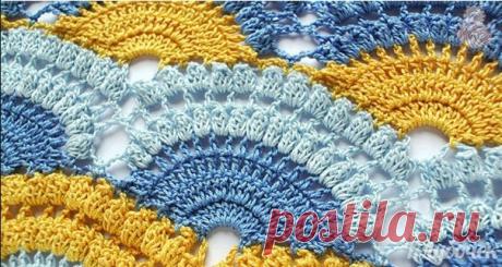 Интересный узор крючком.