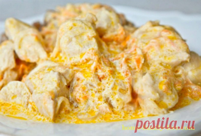 Курица с грибами в сметане/Сайт с пошаговыми рецептами с фото для тех кто любит готовить