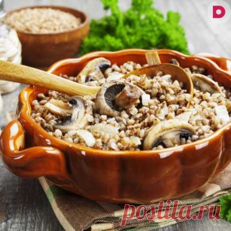 Гречка с грибами и луком