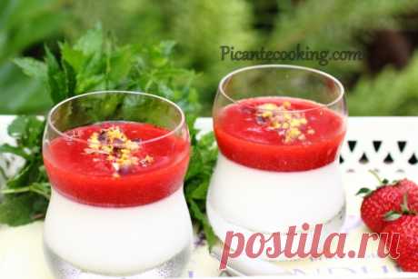М'ятна панна котта з полуничним кулі | Picantecooking