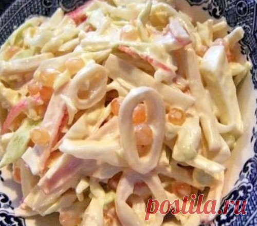 Три простых салатика с кальмарами