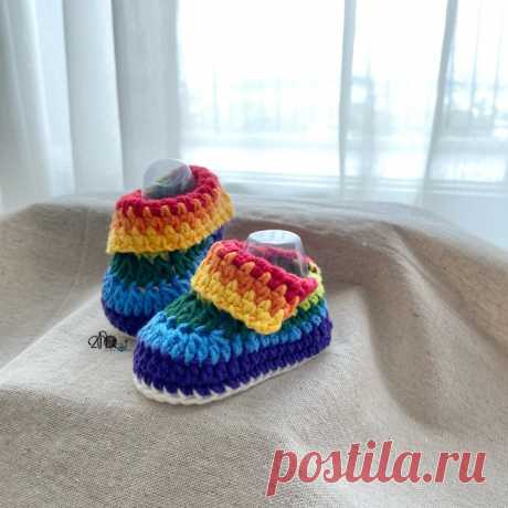 Простые базовые детские пинетки крючком ~ Выкройка бесплатно - zNooi cRaft cOrner