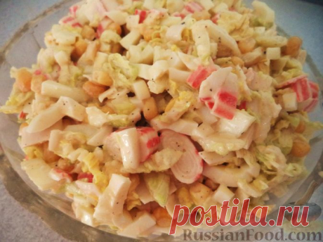 Рецепт: Салат из пекинской капусты "Крабовый" на RussianFood.com
