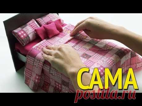 Como fazer uma Cama para Barbie e outras Bonecas com Caixa de Sapato!