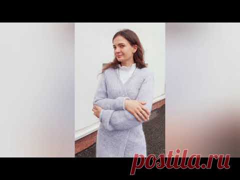 Кардиган тунисским крючком \\Облако\\экспресс мастер класс