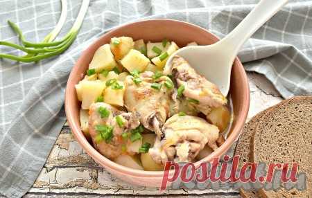 Жаркое из курицы с картошкой в мультиварке - 9 пошаговых фото в рецепте
