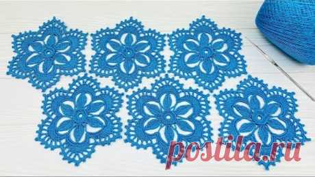 Ажурный МОТИВ крючком мастер-класс по вязанию Crochet flower motif patterns tutorial