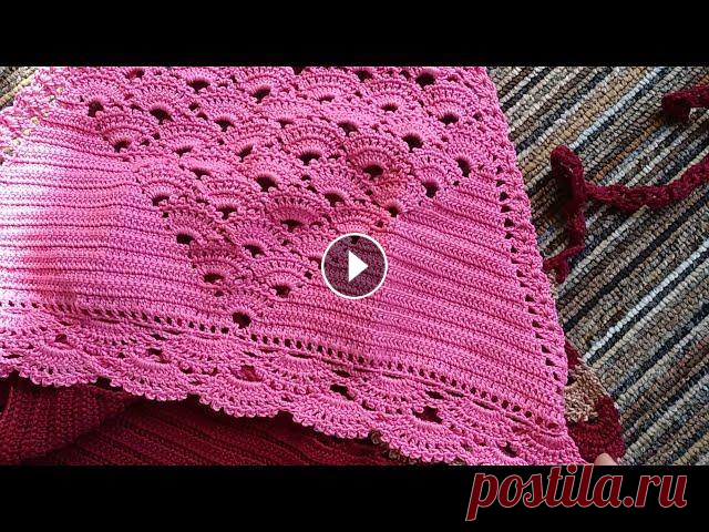 Топ крючком - Как вязать Узор Ракушки - Летняя одежда /  Summer clothes - crochet top Я расскажу как связать обновку на лето - простой и легки топ крючком Также смотрите другие мои завершенные уроки вязание летней одежды: 1. 2. 3. и не ...