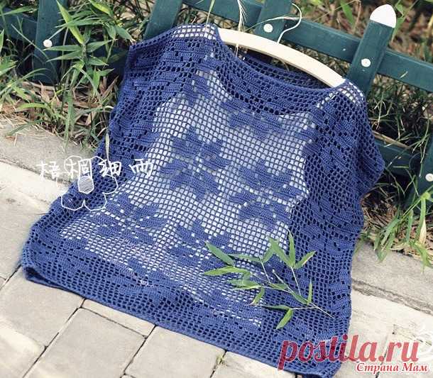 Филейная блуза с цветами. - ВЯЗАНАЯ МОДА+ ДЛЯ НЕМОДЕЛЬНЫХ ДАМ - Страна Мам