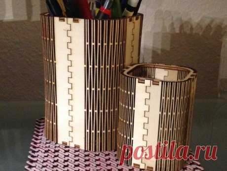 Customizable FlexiRoast Wooden Pen Stand by funlab - Thingiverse