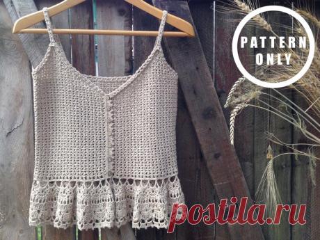 Summertime Vintage Crochet Top Pattern Crochet Tank Top | Etsy
