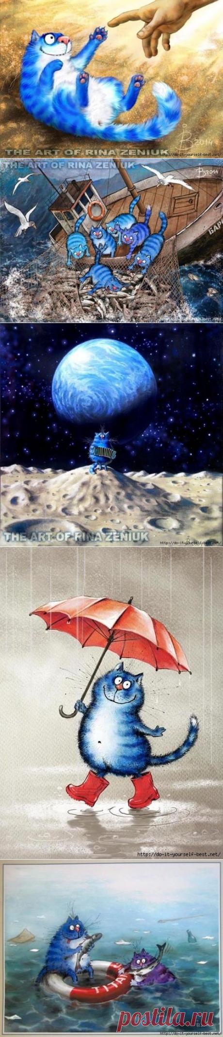 Синие коты художницы Ирины Зенюк