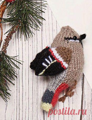 Вязаная птица «Свиристель» | DAMские PALьчики. ru