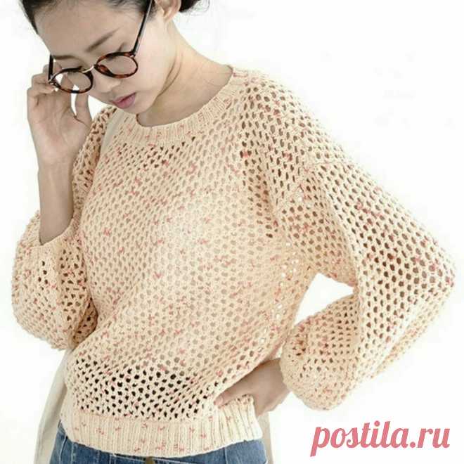 Кремовый пуловер. Выкройка и схемы – Paradosik Handmade - вязание для начинающих и профессионалов