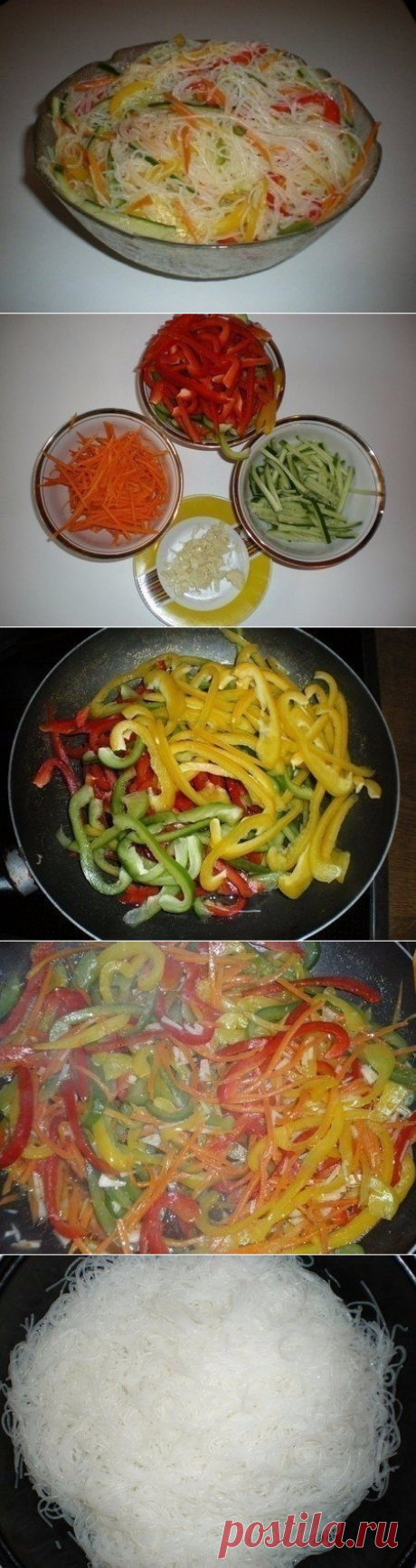 Как приготовить салат фунчоза с овощами - рецепт, ингридиенты и фотографии