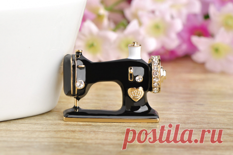 Blucome для женщин и девочек швейная машина брошь черной эмалью броши хиджаб pin для воротник костюм шарф украшения Аксессуары купить на AliExpress