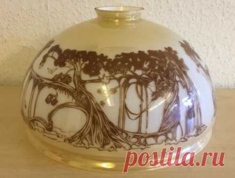 VIANNE Signiert Lampenschirm Glasschirm Lampenglas 23 X 14 cm Opalglas