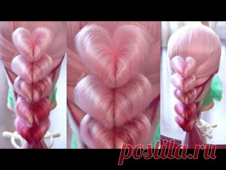 Коса "Сердечки" на резинках