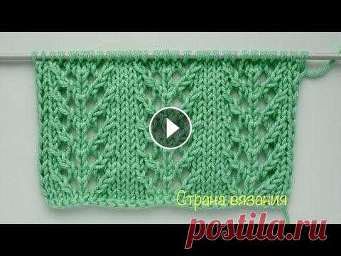 Узоры спицами. Ажурный узор «Елочки». Knitting patterns. Openwork pattern "Fir-trees". Простой ажурный узор «Елочки» используется для вязания легких кофточек, шапок, снудов. Раппорт узора 9 петель и 4 ряда. Для образца набираем количеств...