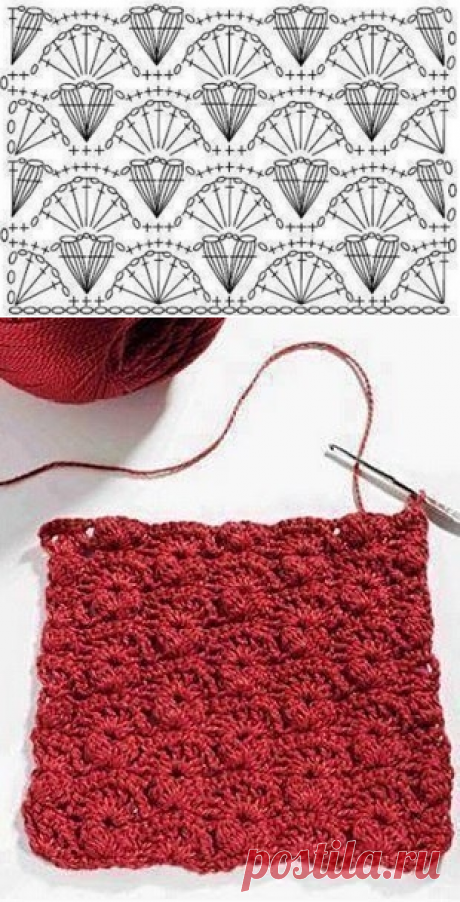 Несколько узоров крючком. Схемы