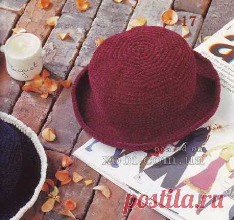 шляпка вязаная крючком столбиками без накида