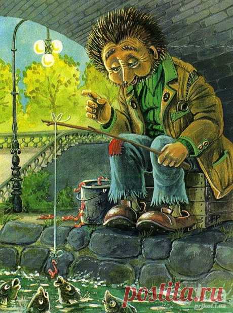 О том и о сём . Ёжики .Открытки ,Картинки : Немецкие открытки 1