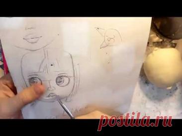 Как нарисовать лицо кукле. Часть 1. Роспись лица текстильной куклы поэтапно.