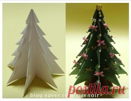 Елочки из бумаги. Фото МК - запись пользователя Marmeladka (Модератор) в сообществе Новый год в категории новогодние подарки,поделки и костюмы