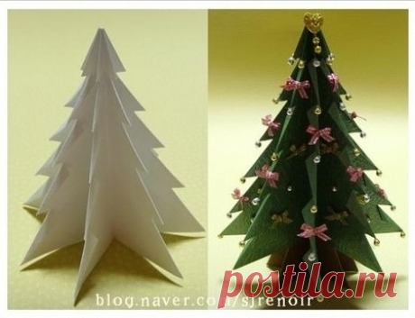 Елочки из бумаги. Фото МК - запись пользователя Marmeladka (Модератор) в сообществе Новый год в категории новогодние подарки,поделки и костюмы