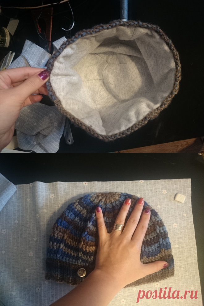 Шьем теплый подклад к вязаным шапкам_/МК