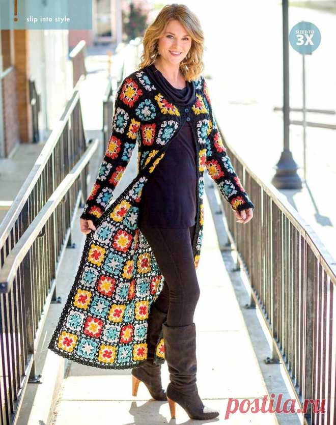 Весёленький  кардиган крючком. Схемы вязания