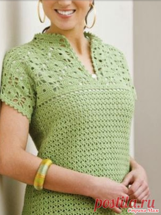 зеленый топ