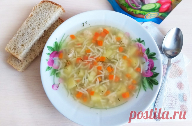 Быстрый куриный суп с вермишелью рецепт с фото пошагово
