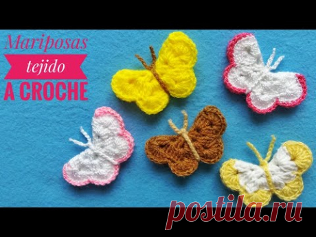 🦋Como TEJER MARIPOSA a CROCHE/Mariposa TEJIDO a Crochet/Butterfly crochet/Crochet butterfly tutorial