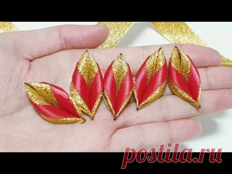 Super Easy Ribbon Flower Making - Hand Embroidery Amazing Trick with Ribbon - DIY Craft Ideas