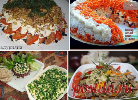 Замечательная подборка рецептов мясных салатов..