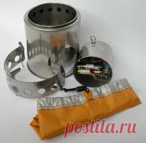 Миниатюрная мобильная походная печка с наддувом