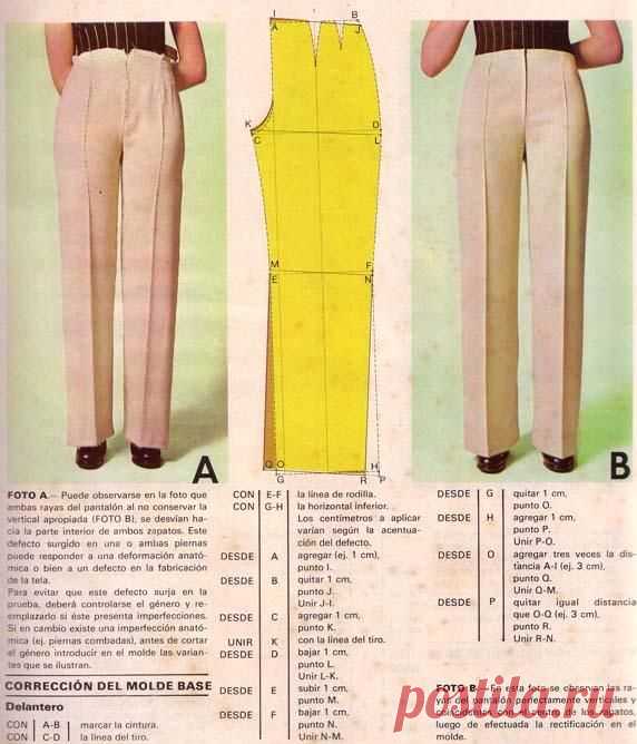 fitting pants. before/after/pattern adjustment. Correggere l'appiombo dei pantaloni