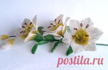 Плетение лилии из бисера мастер класс. Weave bead lily master class | Домоводство для всей семьи.