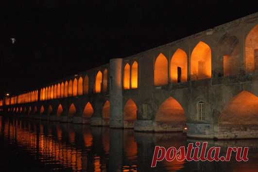 Khaju Bridge is one of the most famous bridges in Iran. King Abbas II built it on the foundations of an older bridge around 1650. It has 23 arches and is about 344 feet long and 45 feet wide. (dpa/Landov)