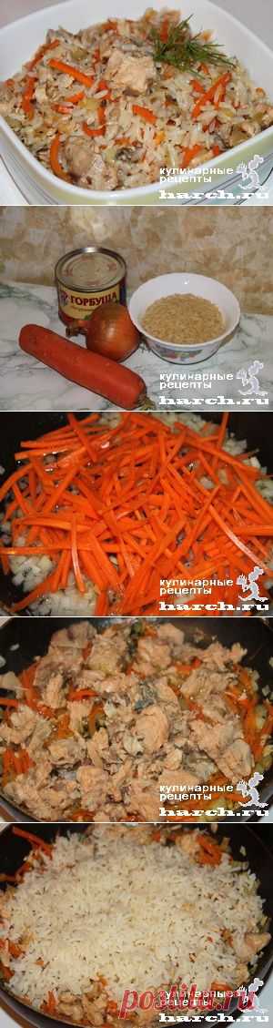 Плов с рыбными консервами