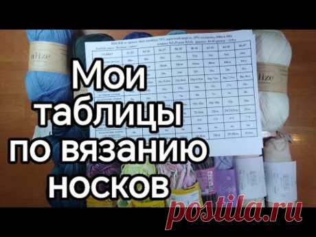 Мои таблицы по вязанию носков #носки #носочнаяпряжа