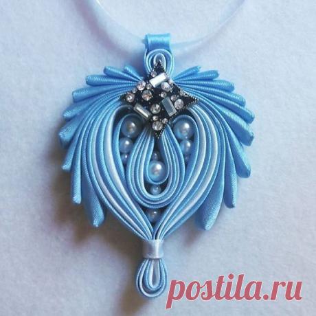 (1034) Pinterest - Кулон "Нежность" из косой бейки.. | bijuterias