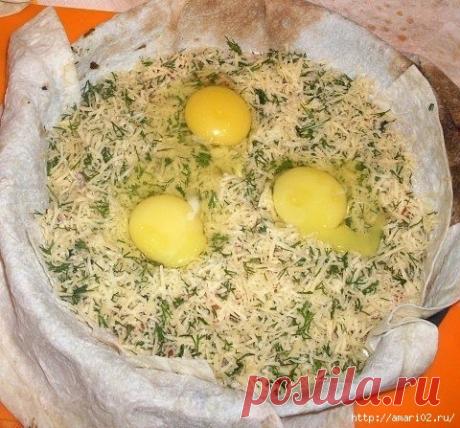 Быстрая яичница в лаваше.